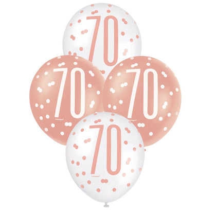 Rose Gold & White Assorted 30cm Latex Balloons - 70 image 0