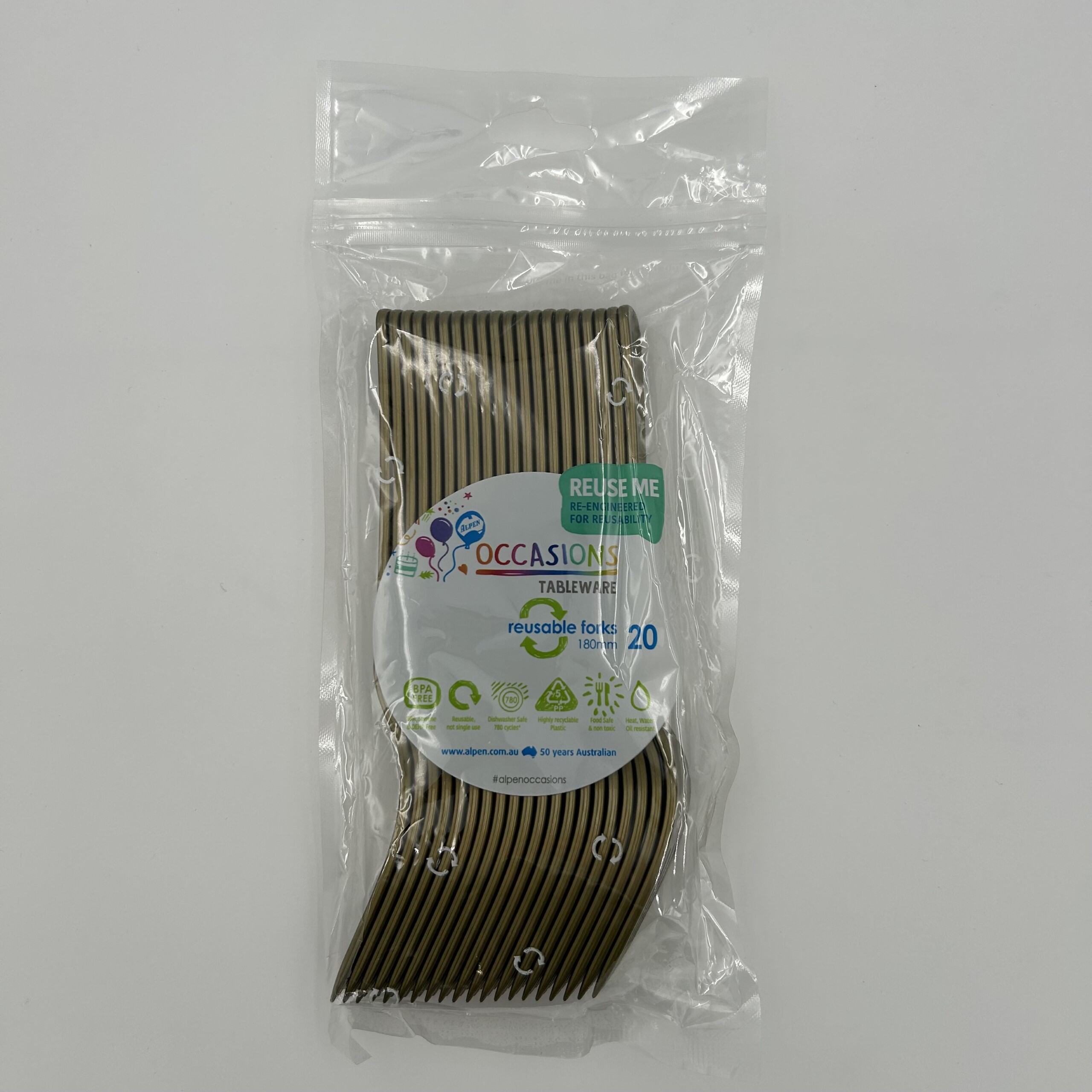 Gold Plastic Fork Pack 20 image 0