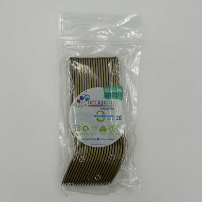Gold Plastic Fork Pack 20 image 0