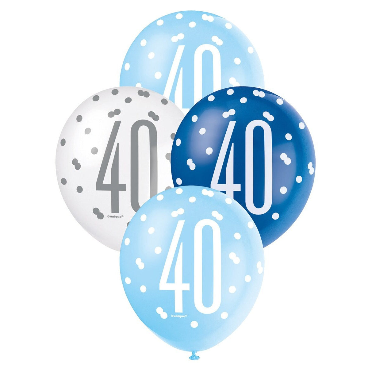 Blue & White Assorted 30cm Latex Balloons - 40 image 0