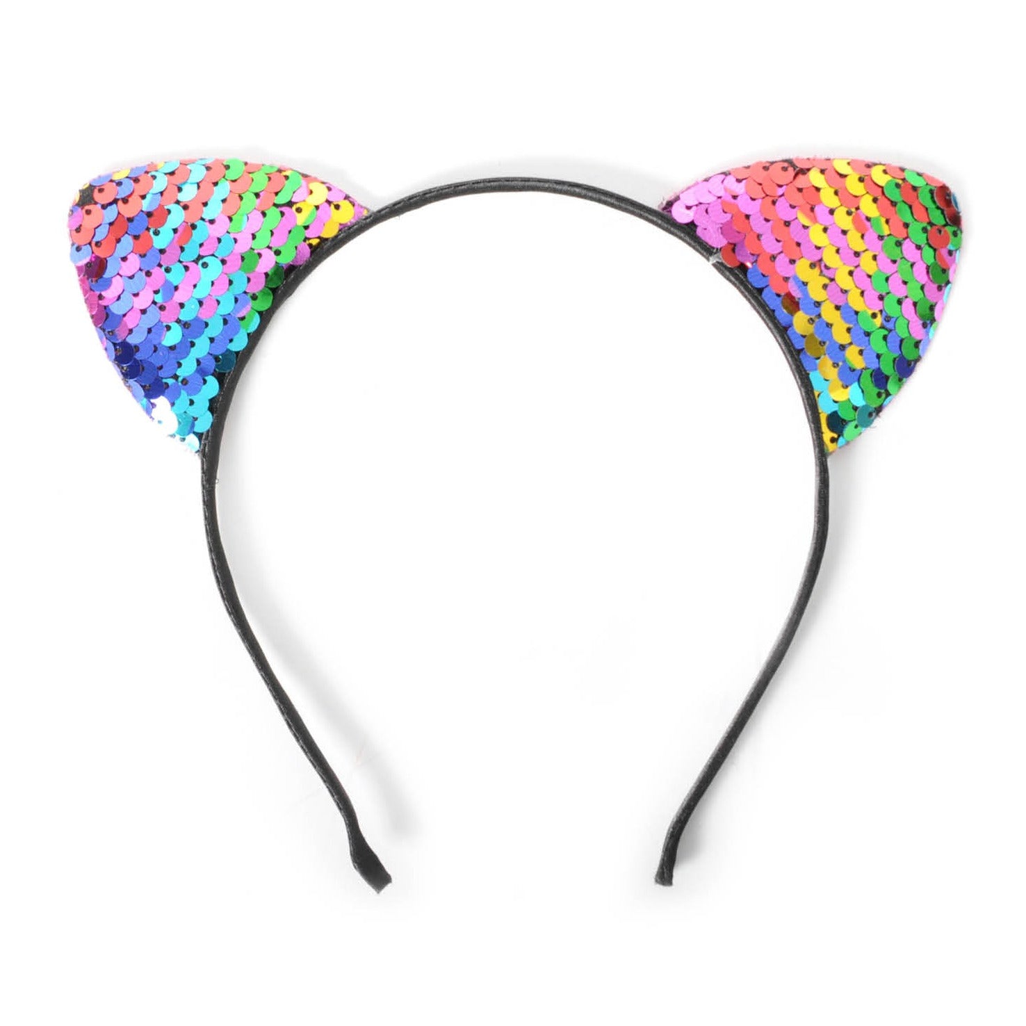 Sequin Rainbow Cat Ears headband image 0