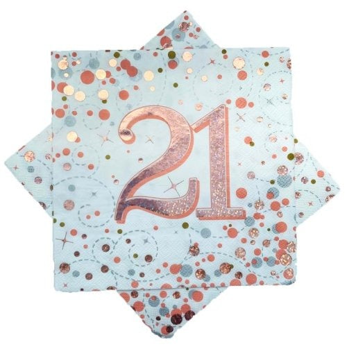 Sparkling Fizz Rose Gold Napkin 33cm #21 Pk16 image 0