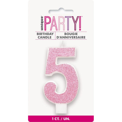 NUMERAL CANDLE 5 - PINK image 0