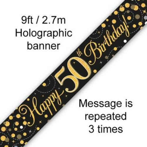 Sparkling Fizz Black & Gold Banner 2.7m #50 image 0
