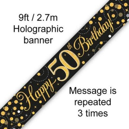 Sparkling Fizz Black & Gold Banner 2.7m #50 image 0