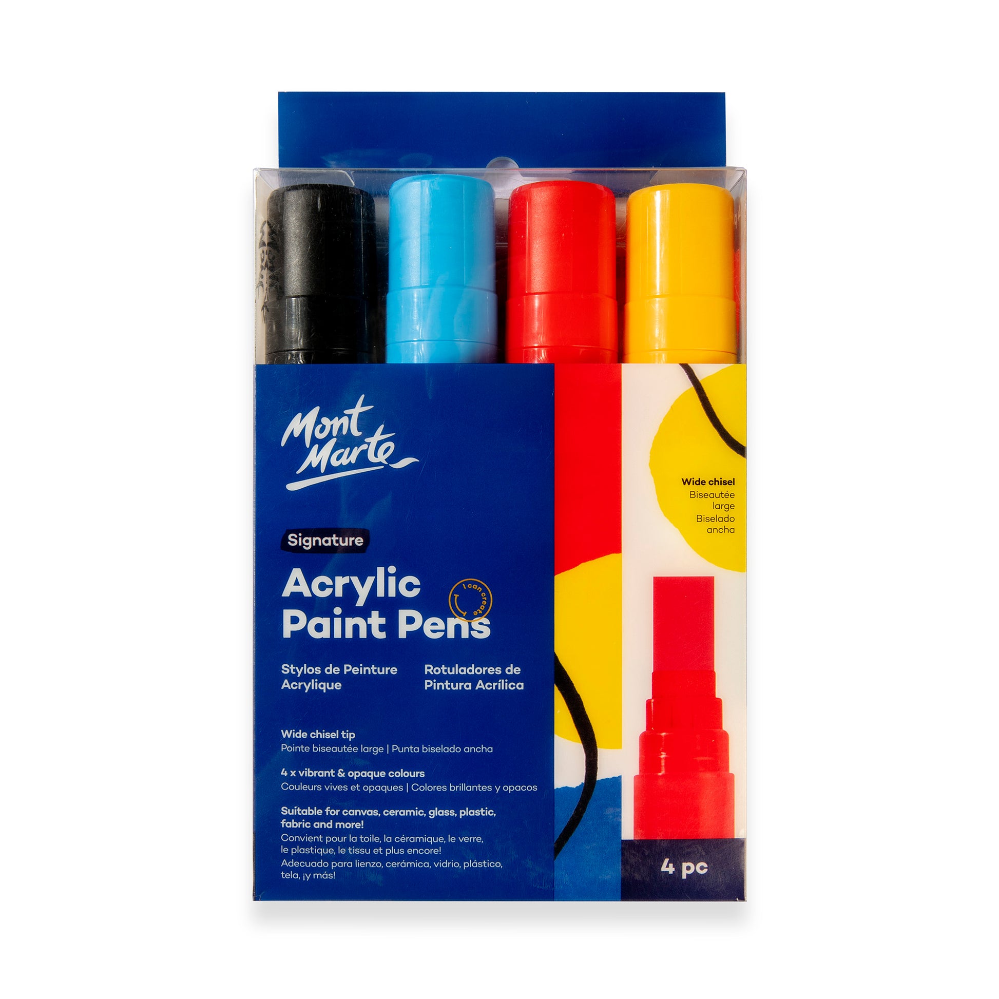 Acrylic Paint Pens Wide Chisel Tip 4pc image 0