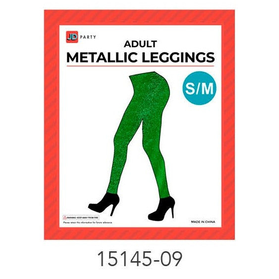 Adult Metallic Leggings (S/M) (Green) image 0