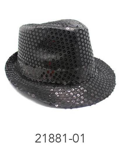 Sequin Trilby Hat (Black) image 0