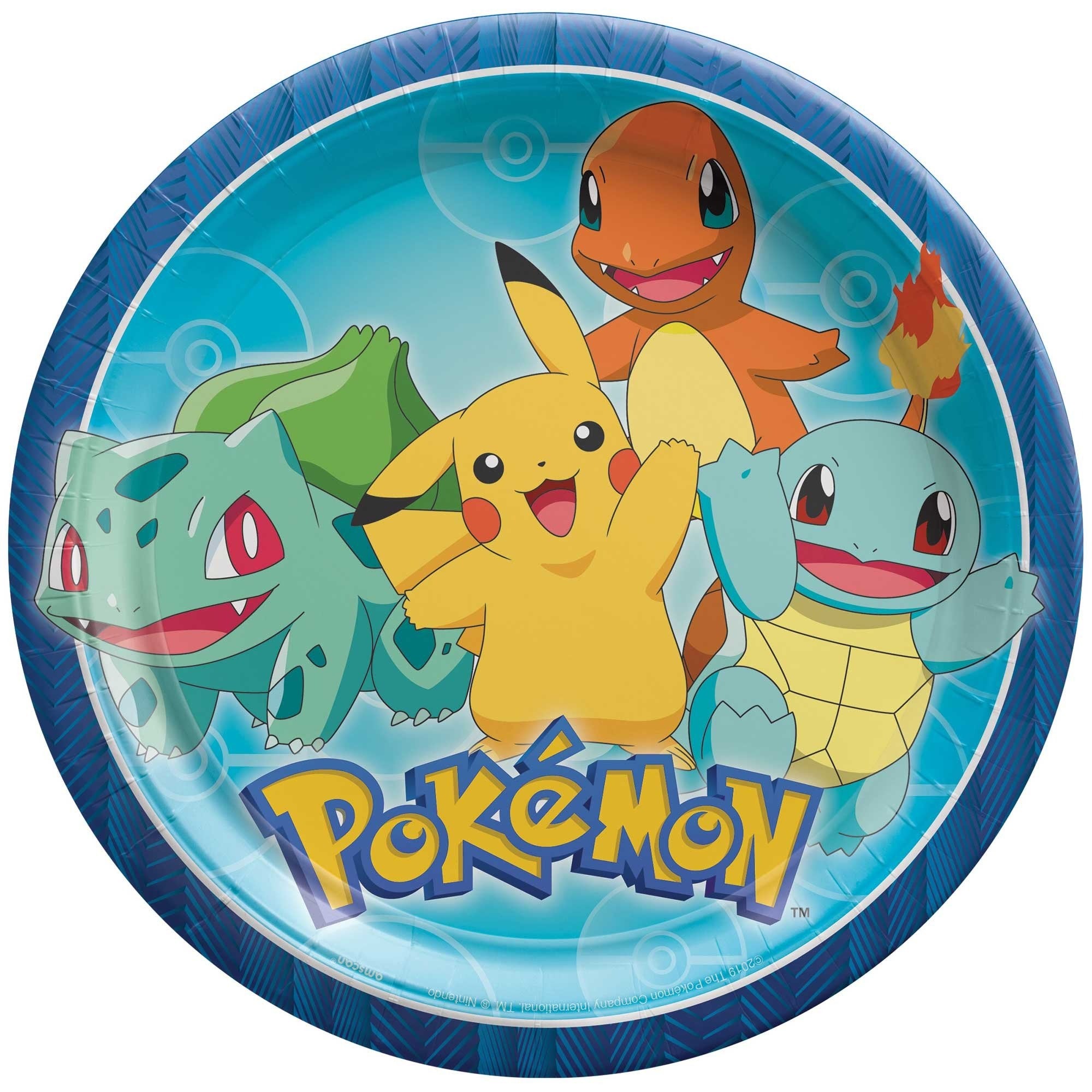 8 PokÃ©mon Classic 9in/23cm Rnd Paper Plates image 0