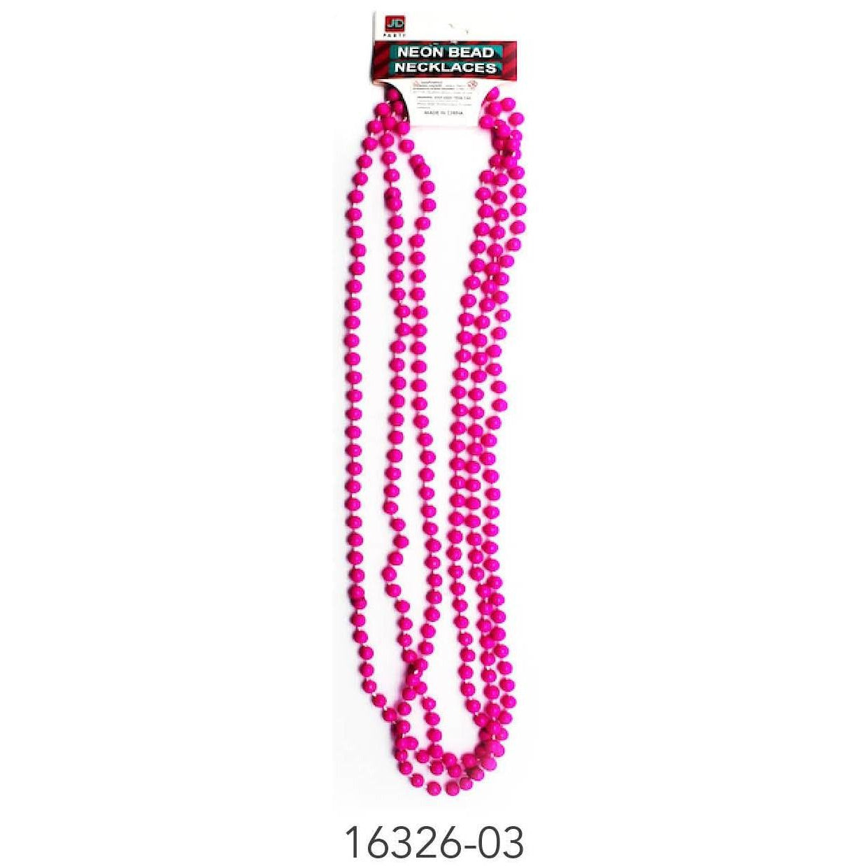 Neon Beaded Necklace (Hot Pink)3pk image 0