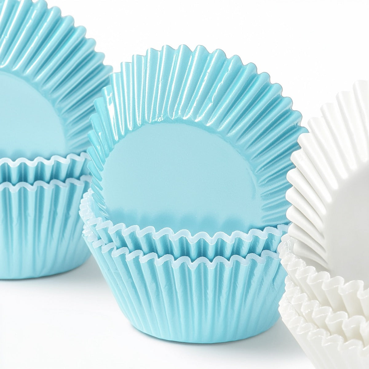 Standard PASTEL BLUE Foil Baking Cups (50 pack) - 50mm Base image 0
