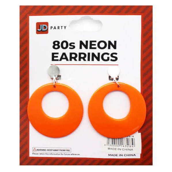 Neon 80s Earrings (Orange) image 0