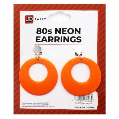 Neon 80s Earrings (Orange) image 0