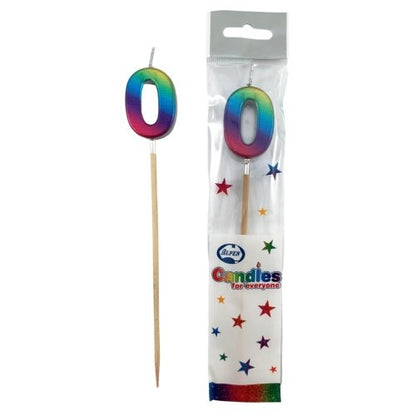 CANDLE RAINBOW METALLIC LONG STICK #0 image 0