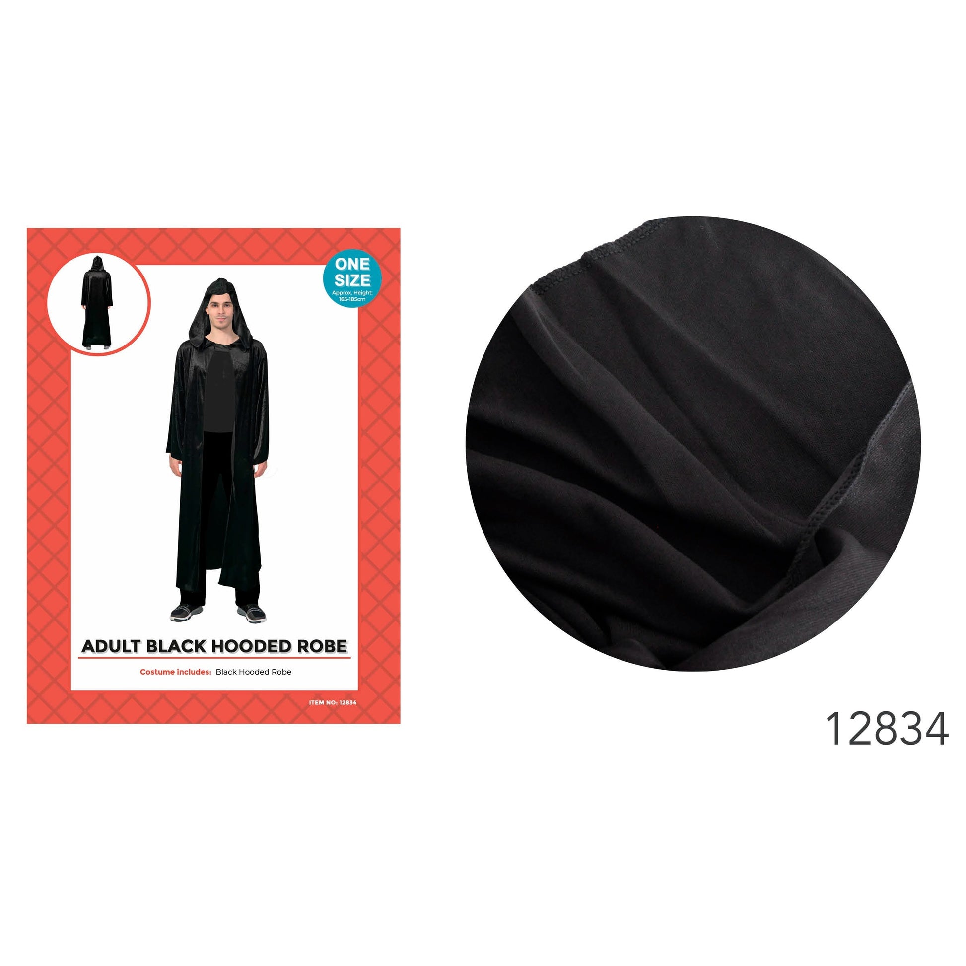 Adult Black Hooded Robe Costume image 0