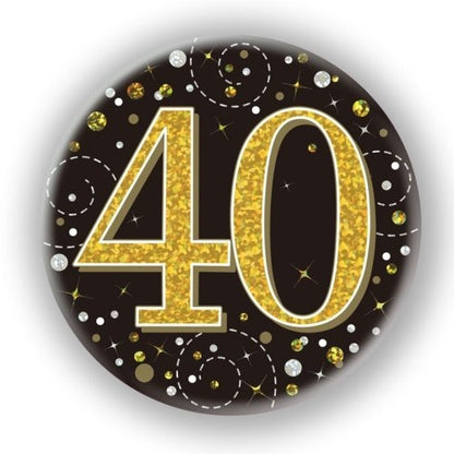 Sparkling Fizz Black & Gold Badge 75mm #40 image 0