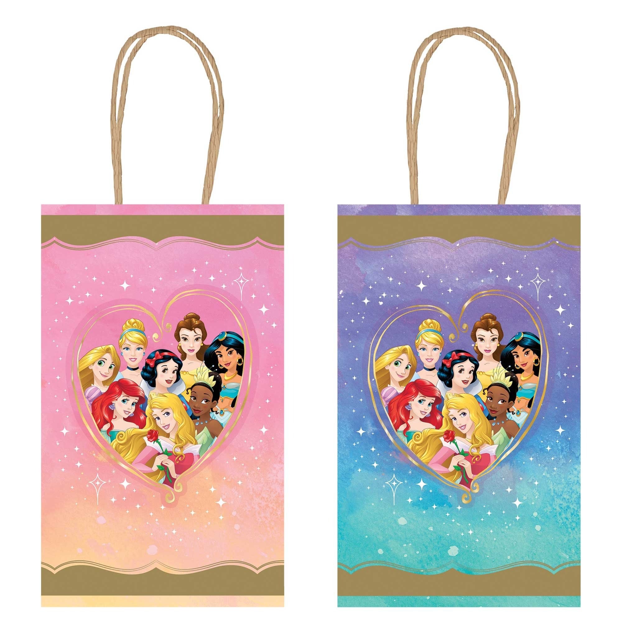 8 Disney Princess Once Upon A Time Kraft Bags image 0