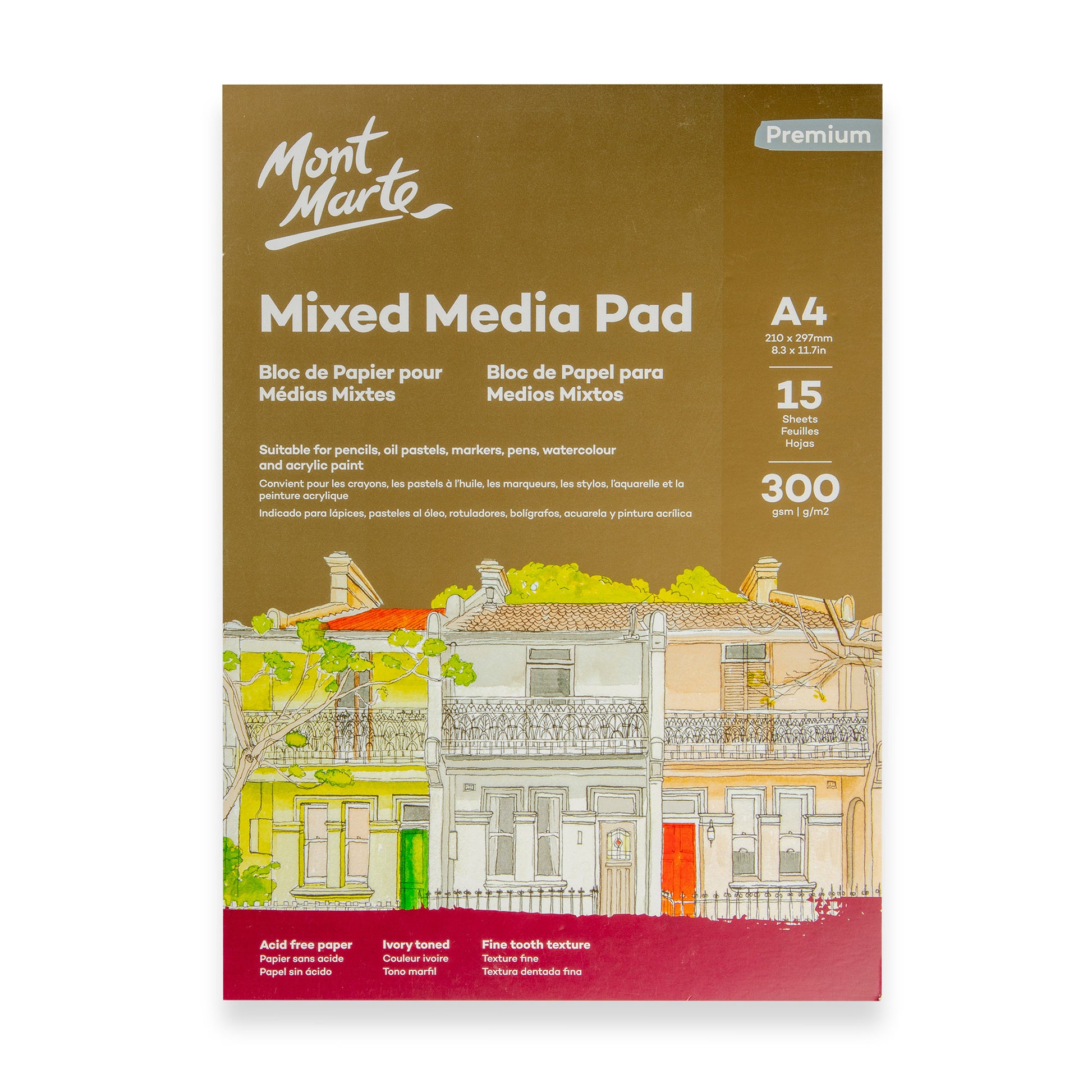 Mixed Media Pad A4 300gsm 15 Sheets image 0