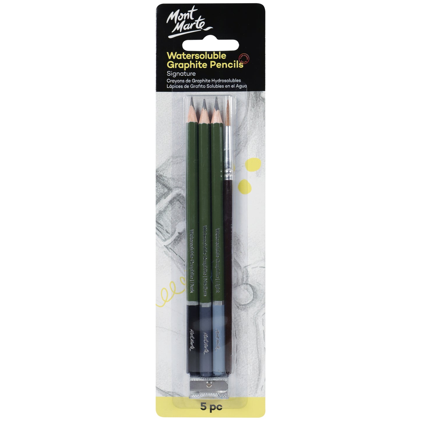 Watersoluble Graphite Pencil Set 5pc image 0
