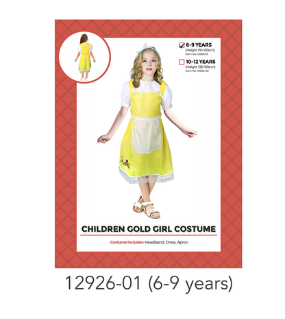 Children Gold Girl Costume 6-9