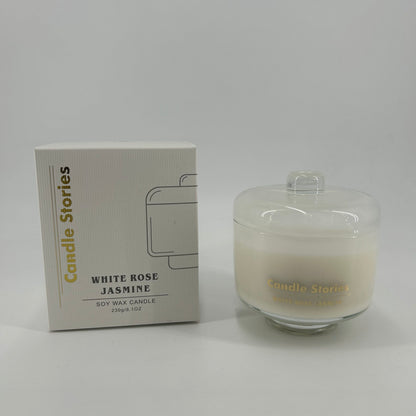 Soy Candle Jar 230g - White Rose & Jasmine