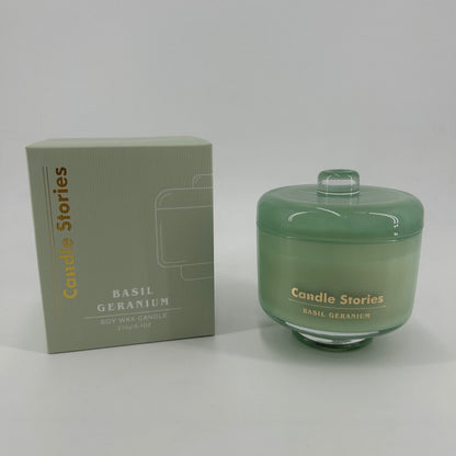 Soy Candle Jar 230g - Basil & Geranium