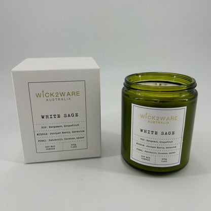 Green Soy Candle 210g - White Sage