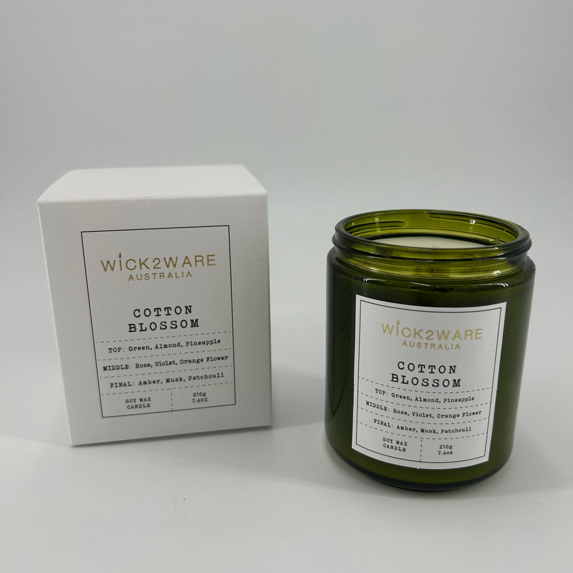 Green Soy Candle 210g - Cotton Blossom