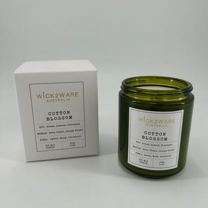 Green Soy Candle 210g - Cotton Blossom