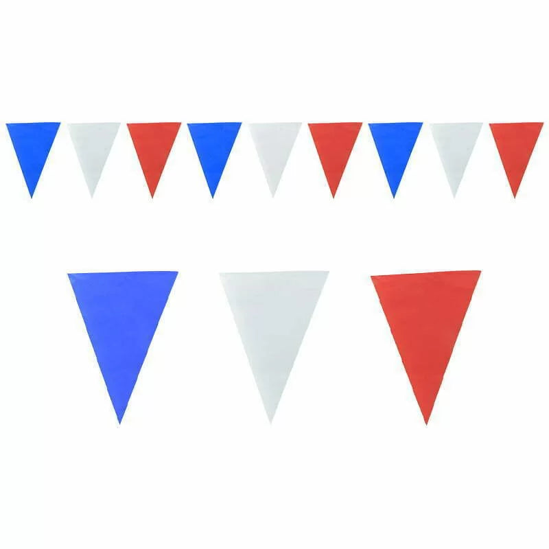PENNANT BUNTING TRIANGLE FLAG BANNER - blue/white/red