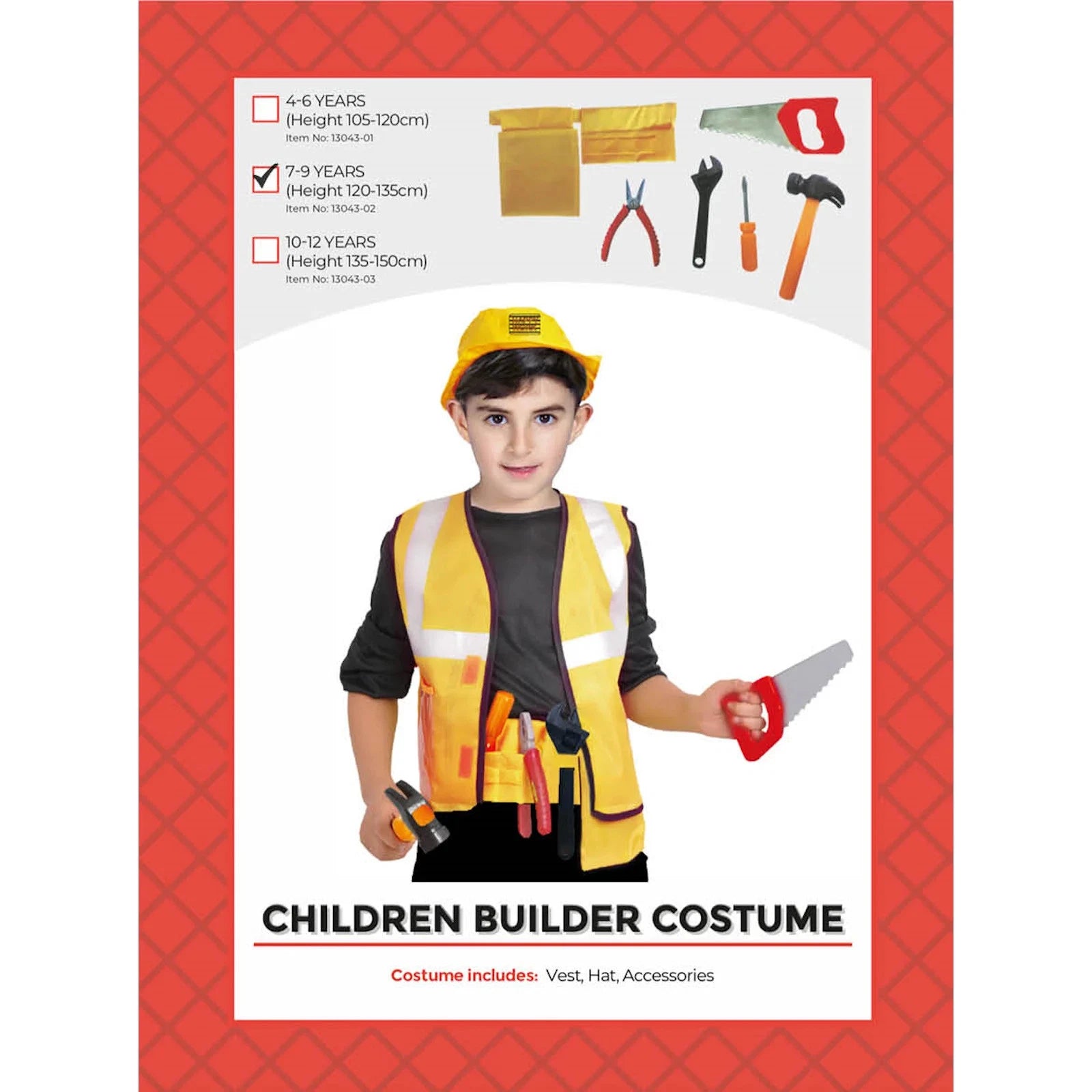 Children Builder Costume (M) (7-9 years)