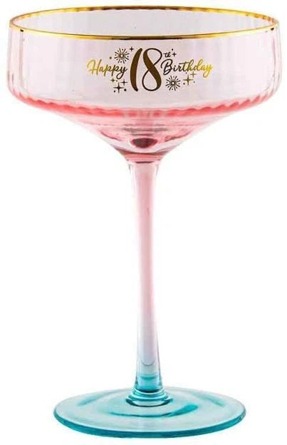 18TH FLUTED PINK COUPE GLASS
